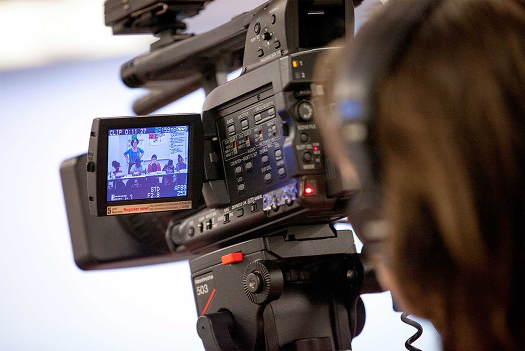 EML Panasonic HPX-170 filming classroom and instructor