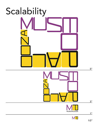 SI520: Graphic Design, Fall 2015. Museopalooza website and logo mockup, 3 of 3, Illustrator and Photoshop